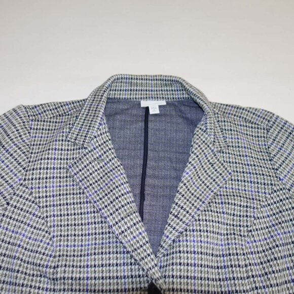 J. Jill Women's Houndstooth 2 Button Blazer Jacket Petite Medium Cotton PM - Picture 2 of 8